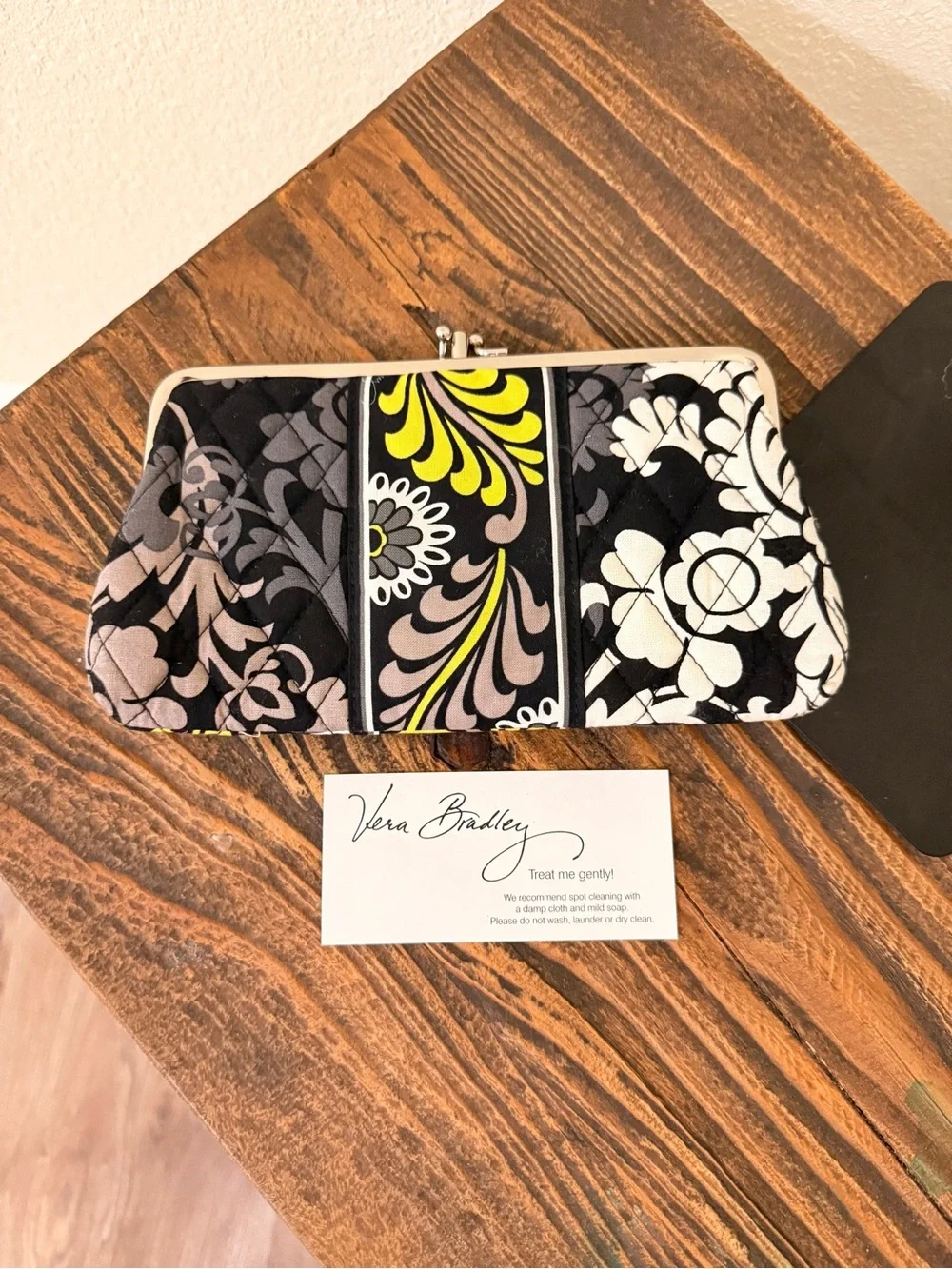 Vera Bradley Retired Baroque Kiss Lock Wallet | Like New | Care Card Included
